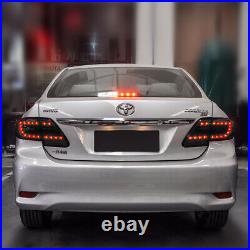 VLAND Pair Smoked LED Tail Lights For 2011-2013 Toyota Corolla Rear Brake Lamp