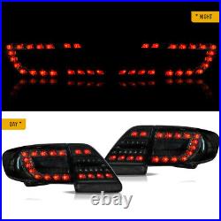 VLAND Pair Smoked LED Tail Lights For 2011-2013 Toyota Corolla Rear Brake Lamp