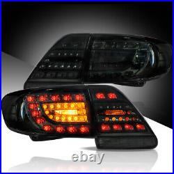 VLAND Pair Smoked LED Tail Lights For 2011-2013 Toyota Corolla Rear Brake Lamp