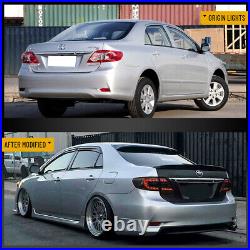 VLAND Pair Smoked LED Tail Lights For 2011-2013 Toyota Corolla Rear Brake Lamp