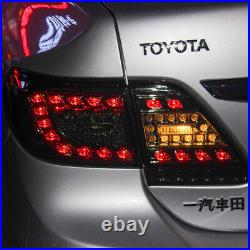 VLAND Pair Smoked LED Tail Lights For 2011-2013 Toyota Corolla Rear Brake Lamp