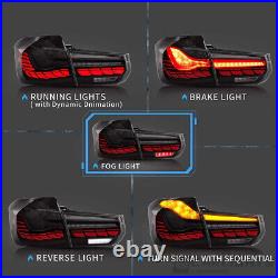 VLAND Pair Smoked LED Tail Lights For 2012-2018 BMW 3 Series F30 F35 F80 M3