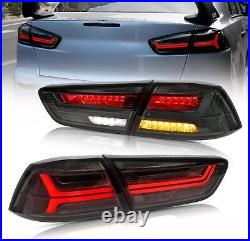 VLAND Pair Smoked LED Tail lights For 2008-2017 Mitsubishi Lancer EVO Rear Lamps