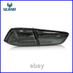 VLAND Pair Smoked LED Tail lights For 2008-2017 Mitsubishi Lancer EVO Rear Lamps