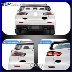 VLAND Pair Smoked LED Tail lights For 2008-2017 Mitsubishi Lancer EVO Rear Lamps VLAND Pair Smoked LED Tail lights For 2008-2017 Mitsubishi Lancer EVO Rear Lamps