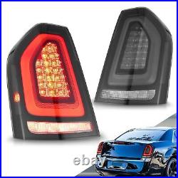 VLAND Pair Smoky LED Tail Lights For 2011-2014 Chrysler 300 WithStartup Animation