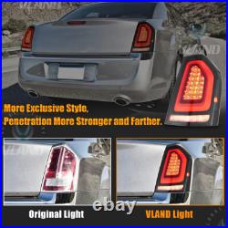 VLAND Pair Smoky LED Tail Lights For 2011-2014 Chrysler 300 WithStartup Animation