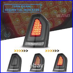 VLAND Pair Smoky LED Tail Lights For 2011-2014 Chrysler 300 WithStartup Animation