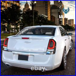VLAND Pair Smoky LED Tail Lights For 2011-2014 Chrysler 300 WithStartup Animation