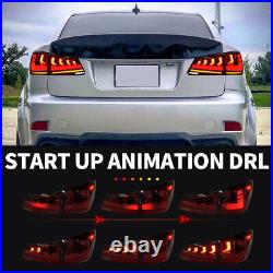 VLAND Red LED Tail Lights For Lexus IS250 IS350 ISF 2006-13 withStart-UP Animation