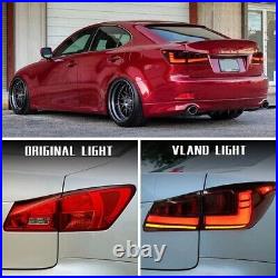 VLAND Red LED Tail Lights For Lexus IS250 IS350 ISF 2006-13 withStart-UP Animation