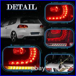 VLAND Red LED Tail Lights For Volkswagen Golf MK6 GTI R 2010-2014 Sequential L+R