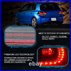 VLAND Red LED Tail Lights For Volkswagen Golf MK6 GTI R 2010-2014 Sequential L+R