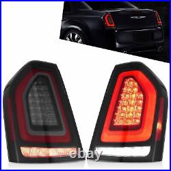 VLAND SMOKED LED Tail Lights Fit 2011-2014 Chrysler 300 Startup Sequential Pair