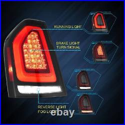 VLAND SMOKED LED Tail Lights Fit 2011-2014 Chrysler 300 Startup Sequential Pair