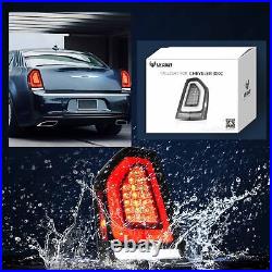 VLAND SMOKED LED Tail Lights Fit 2011-2014 Chrysler 300 Startup Sequential Pair