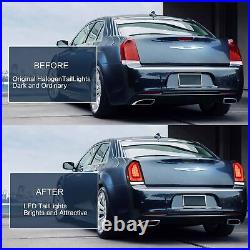 VLAND SMOKED LED Tail Lights Fit 2011-2014 Chrysler 300 Startup Sequential Pair