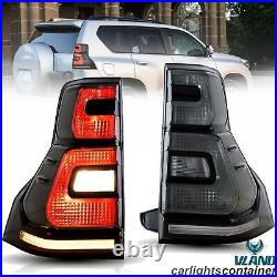 VLAND SMOKED LED Tail Lights For Toyota Land Cruiser Prado 2010-2016 Rear Lamps