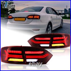 VLAND Set LED Tail LightS For 2011-2014 Volkswagen VW JETTA MK6 Red Lens