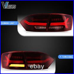 VLAND Set LED Tail LightS For 2011-2014 Volkswagen VW JETTA MK6 Red Lens