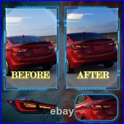 VLAND Smoke LED Tail Lights For 2011-2016 Hyundai Elantra Sequential Rear Lamps