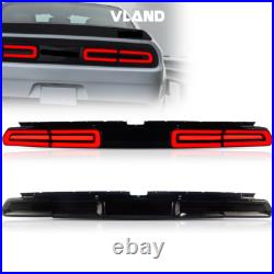 VLAND Smoked LED Tail Lights For 2008-14 Dodge Challenger withSequential Indicator