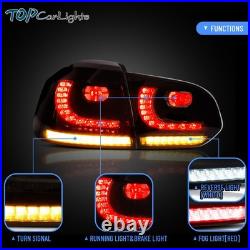 VLAND Smoked LED Tail Lights For 2010-2014 Volkswagen VW Golf 6 MK6 withSequential