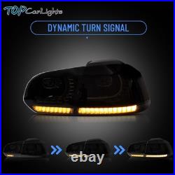 VLAND Smoked LED Tail Lights For 2010-2014 Volkswagen VW Golf 6 MK6 withSequential