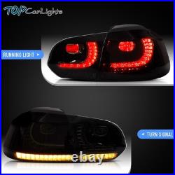 VLAND Smoked LED Tail Lights For 2010-2014 Volkswagen VW Golf 6 MK6 withSequential
