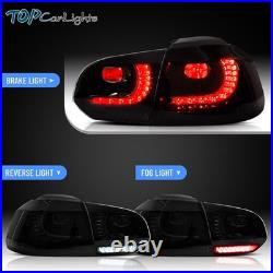 VLAND Smoked LED Tail Lights For 2010-2014 Volkswagen VW Golf 6 MK6 withSequential