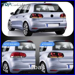 VLAND Smoked LED Tail Lights For 2010-2014 Volkswagen VW Golf 6 MK6 withSequential