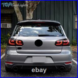 VLAND Smoked LED Tail Lights For 2010-2014 Volkswagen VW Golf 6 MK6 withSequential