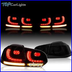 VLAND Smoked LED Tail Lights For 2010-2014 Volkswagen VW Golf 6 MK6 withSequential
