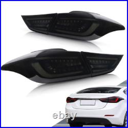 VLAND Smoked LED Tail Lights For 2011-2016 Hyundai Elantra Sequential Rear Lamps