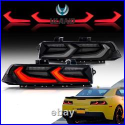 VLAND Smoked LED Tail Lights For 2014-2015 Chevrolet Chevy Camaro Rear Lamps L+R