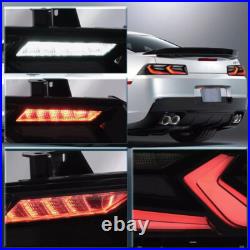 VLAND Smoked LED Tail Lights For 2014-2015 Chevrolet Chevy Camaro Rear Lamps L+R