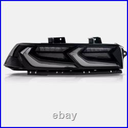 VLAND Smoked LED Tail Lights For 2014-2015 Chevrolet Chevy Camaro Rear Lamps L+R