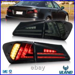 VLAND Smoked LED Tail Lights For Lexus IS250 IS350 ISF IS 2006-2013 withSequential