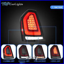 VLAND Smoked LED Tail Lights withDRL Animation For 2011-14 Chrysler 300 Rear Lamps
