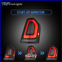 VLAND Smoked LED Tail Lights withDRL Animation For 2011-14 Chrysler 300 Rear Lamps