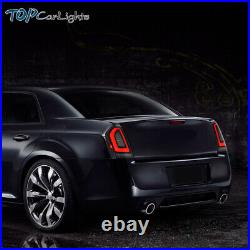 VLAND Smoked LED Tail Lights withDRL Animation For 2011-14 Chrysler 300 Rear Lamps