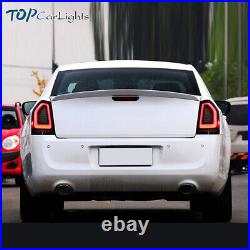 VLAND Smoked LED Tail Lights withDRL Animation For 2011-14 Chrysler 300 Rear Lamps