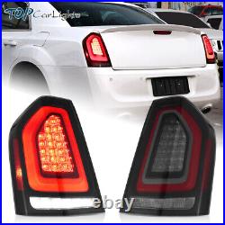 VLAND Smoked LED Tail Lights withDRL Animation For 2011-14 Chrysler 300 Rear Lamps