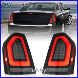 VLAND Smoked LED Tail Lights withDRL Animation For 2011-14 Chrysler 300 Rear Lamps