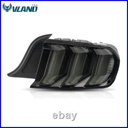 VLAND Smoked LED Tail lights For 2015-2022 Ford Mustang with Sequential Rear Lamps