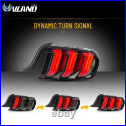 VLAND Smoked LED Tail lights For 2015-2022 Ford Mustang with Sequential Rear Lamps