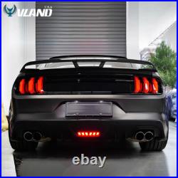VLAND Smoked LED Tail lights For 2015-2022 Ford Mustang with Sequential Rear Lamps