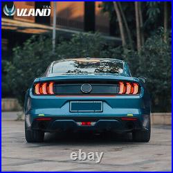 VLAND Smoked LED Tail lights For 2015-2022 Ford Mustang with Sequential Rear Lamps