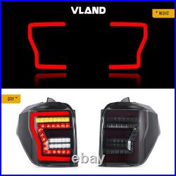 VLAND Smoked Lens LED Tail Lights For Toyota 4Runner 2010-2023 WithSequential Turn