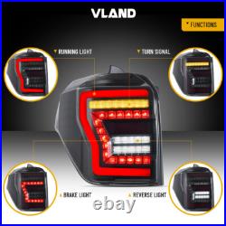 VLAND Smoked Lens LED Tail Lights For Toyota 4Runner 2010-2023 WithSequential Turn
